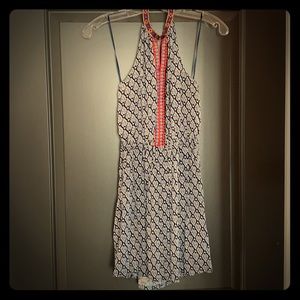 Patterned halter sundress